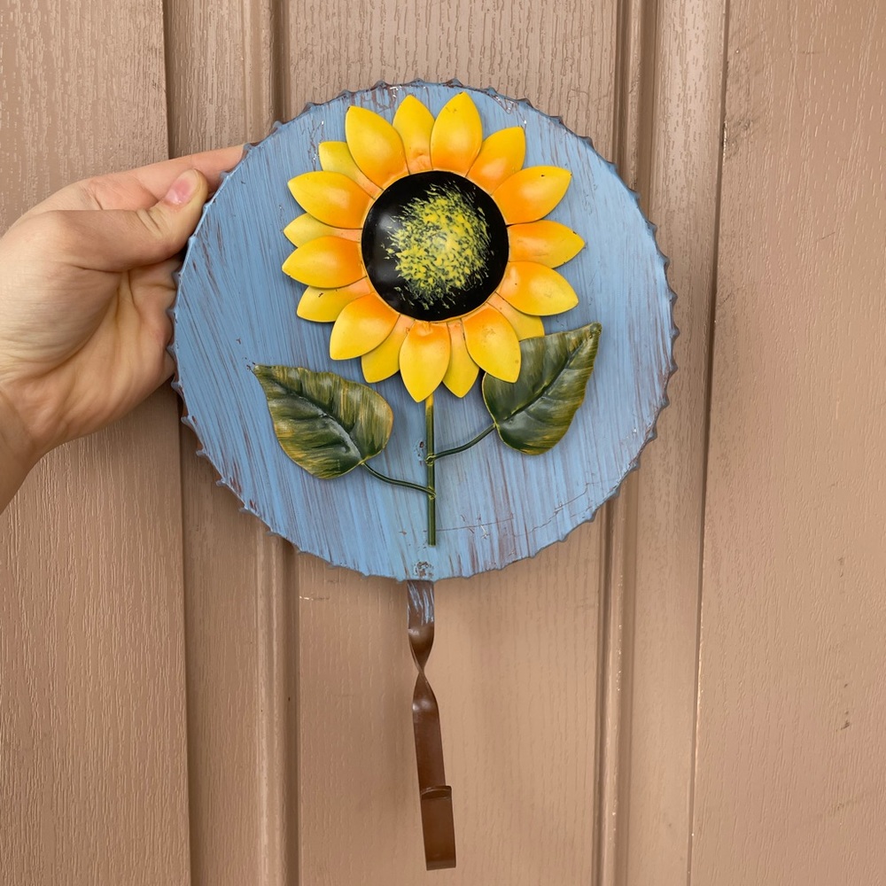 Rustic Handmade Sunflower Hook Wall Decal